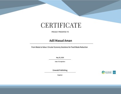 From Waste to Value: Circular Economy Solutions for Food Waste Reduction - Webinar Certificate