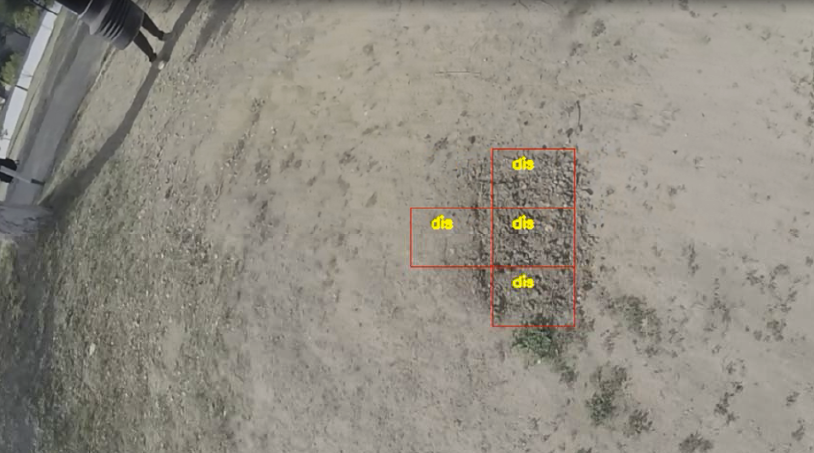 Drone video processed frame view